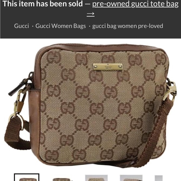 Gucci Beige/Brown GG Canvas Crossbody Bag - Picture 6 of 14
